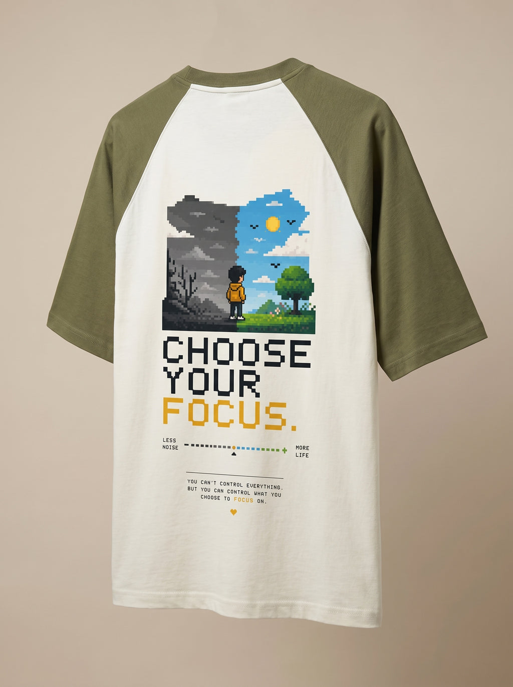 Raglan Style Men's Over Sized T shirt. pixel theme based design. @699 rs.